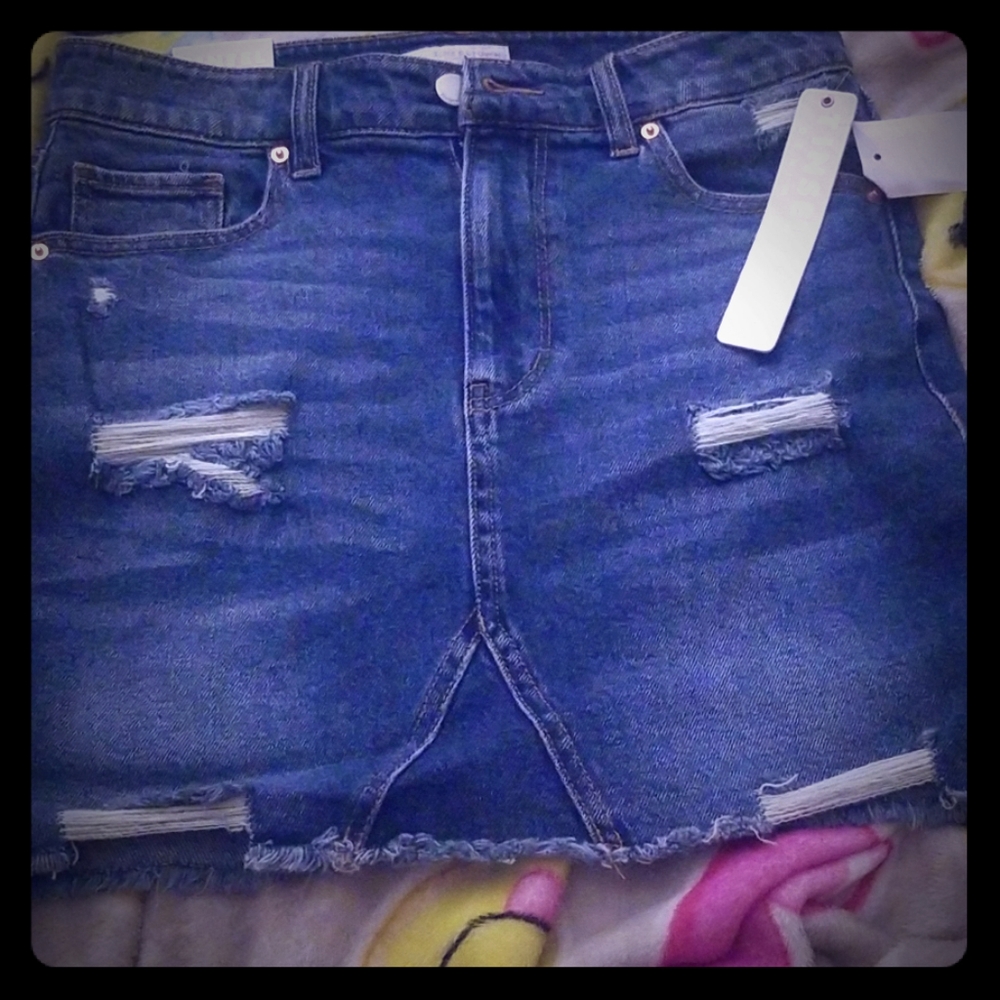 Denim couture mini skirt
